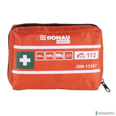 Apteczka pierwszej pomocy samochodowa DONAU SAFETY, materiałowa, DIN MINI, pomarańczowa, 32542211-07