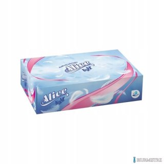 Chusteczki uniwersalne, 2 warstwy, białe, BOX (100sztuk) Alice Light 69004