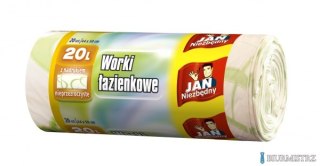 JAN NIEZBĘDNY, Worki łazienkowe, z nadrukiem, nieprzezroczyste, 20l, 20szt., białe, 32874