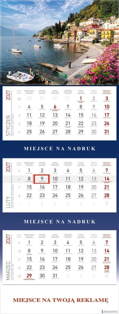 Kalendarz Trójdzielny 2027, KS055B ZATOKA, WOKÓŁ NAS