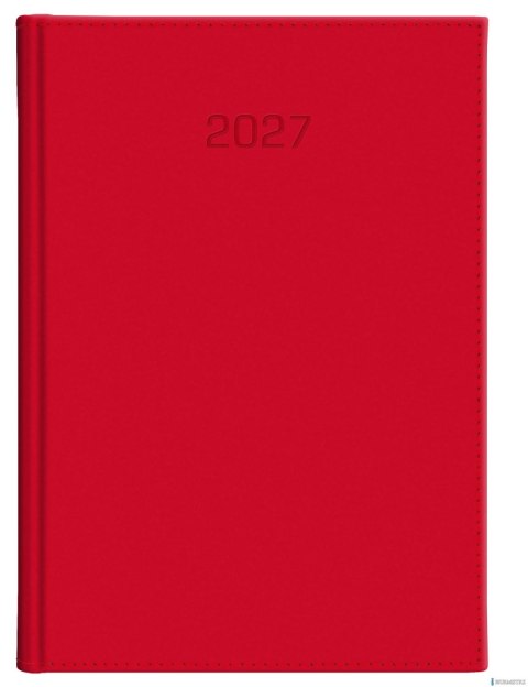Kalendarz dzienny A5D Vivella, 2027, 216 A5DB CZERWONY, WOKÓŁ NAS