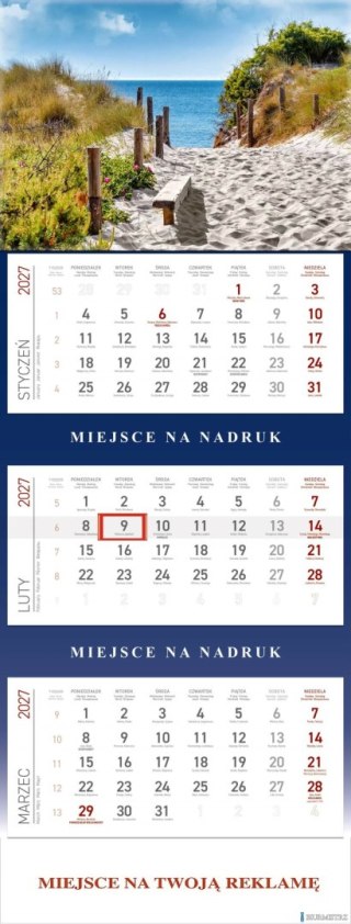 Kalendarz Trójdzielny 2027, KS055B MORZE, WOKÓŁ NAS