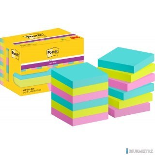 Karteczki samoprzylepne POST-IT Super Sticky Notes, 47,6x47,6mm, 12x90 kart., paleta Cosmic, 3M-4064035065737