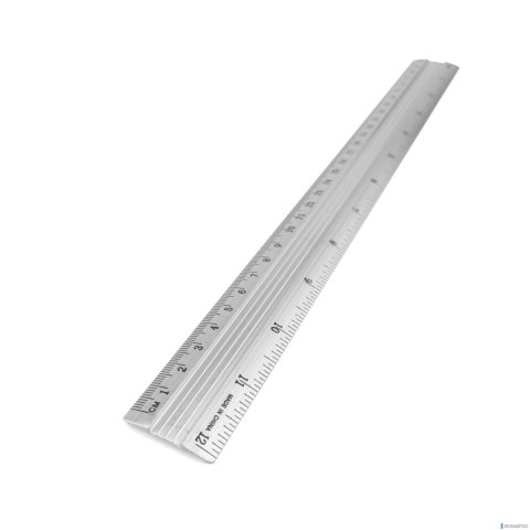 Linijka aluminiowa D.RECT 30cm srebrna LEVIATAN