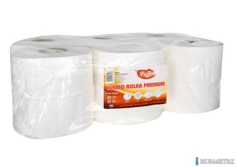 Papier toaletowy JUMBO PREMIUM 270003 2 warstwy 120m biały (12szt.) makulatura PUFFO