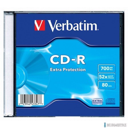 Płyty CD-R Verbatim Crystal Super AZO 700MB 52x jewel case box, 1szt. 1610-04
