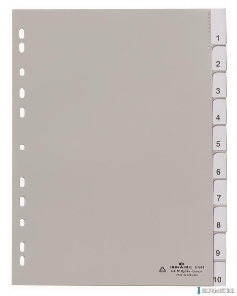 Przekładki A4-10 indeksów PP 644110