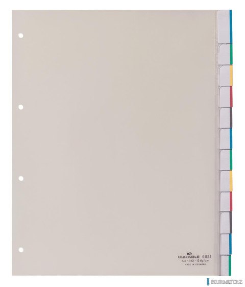 Przekładki PP A4, zgrzane wymienne indeksy, 0 -10 przezr. 683119 DURABLE