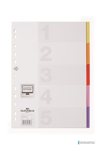 Przekładki VARICOLOR 1-5, A4, z PP 6732-27 DURABLE