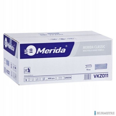 Ręczniki papierowe składane ZZ Merida zielone, 4000 szt./op., VKZ011