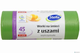 STELLA Worki 45l na śmieci, z uszami, zielone (20 szt.) 032884