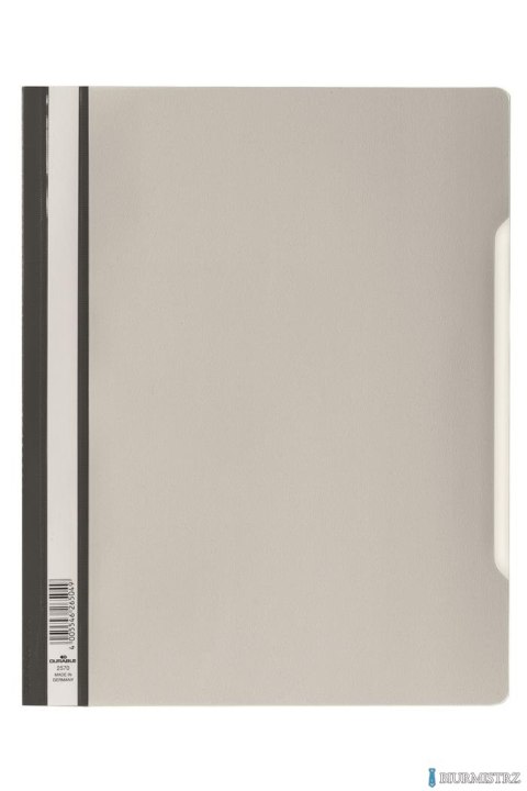 Skoroszyt twardy A4 z przezroczystą okładką, standardowy z PVC, szary, 257010 DURABLE