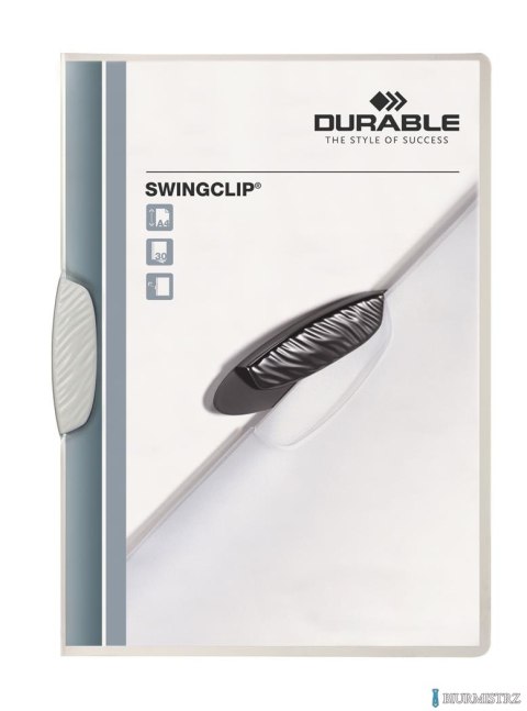 Skoroszyt DURABLE SWINGCLIP zaciskowy , do 30 kartek biały 2260-02