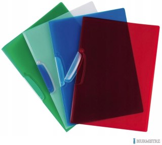 Skoroszyt z plastikowym klipsem 520 mic. niebieski transparentny Q-CONNECT KF02134 (X) SALE