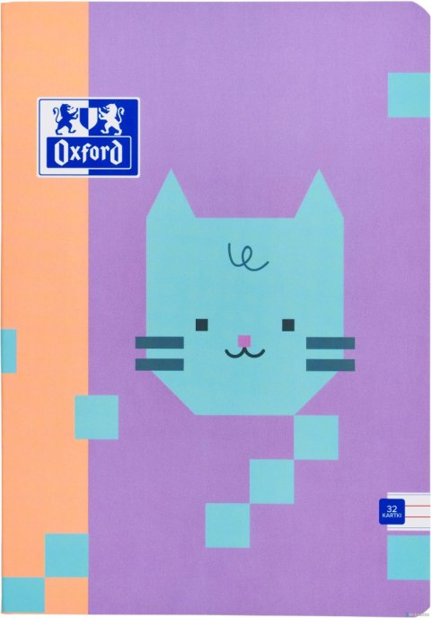 Zeszyt Oxford ZOO Blocks A4, 32k, linia podwójna kolorowa, 400208081