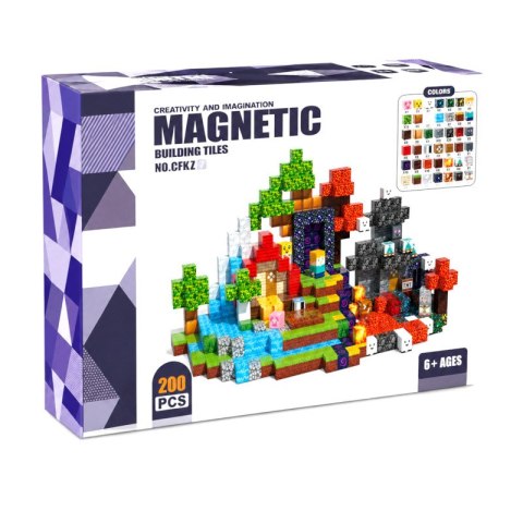 Klocki konstrukcyjne magnetyczne sześciany 2 cm Mój Świat 200 elementów