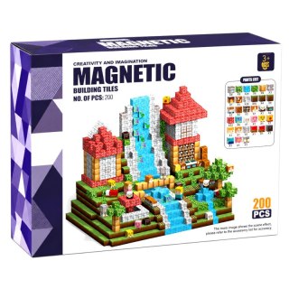 Klocki konstrukcyjne magnetyczne sześciany 2 cm Wodospad 200 elementów