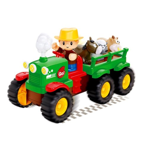 Traktor Farmer z przyczepą i zwierzątkami światło dźwięki